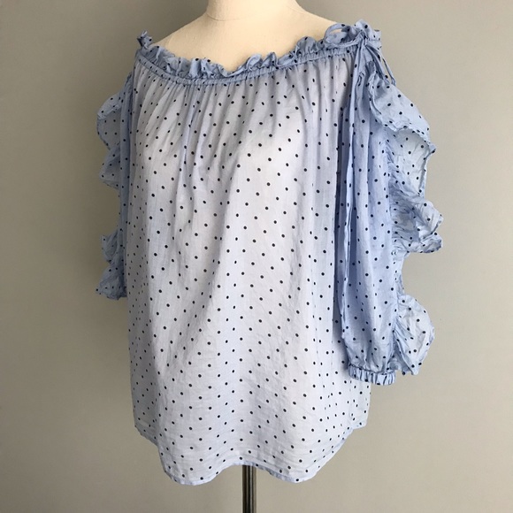 SEED HERITAGE Polka Dot Off The Shoulder Top - Picture 5 of 9